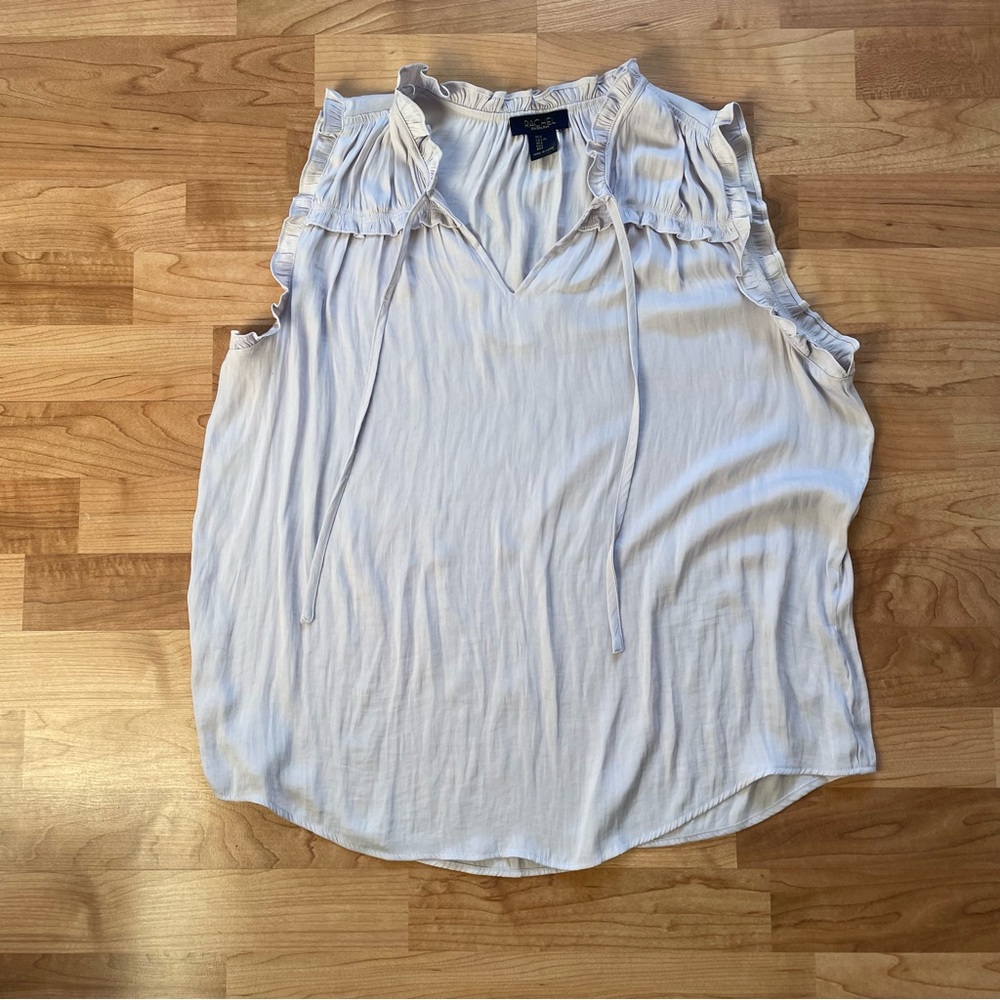 Rachel Roy Women's Blouse Size Large Ruffle Lightweight Sleeveless Top